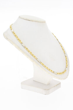 18 Karat Bicolor-Gold Falkenaugenkette Herren - 60,3 cm