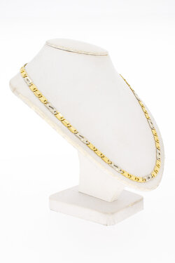 18 Karat Bicolor-Gold Falkenaugenkette - 41 cm