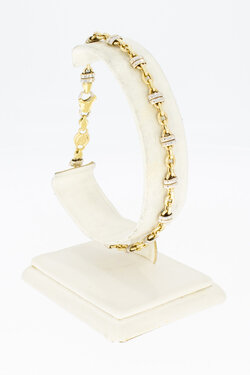 18 Karat Bicolor-Gold Ankerarmband - 21,6 cm