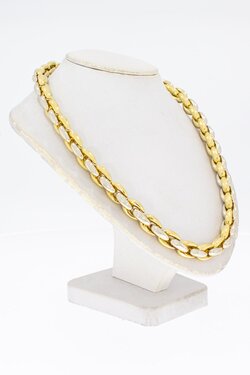 18 Karat Bicolor-Gold Ankerkette - 45,8 cm