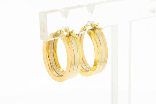 18 Karat Bicolor-Gold Creolen Damen - 1,4 cm