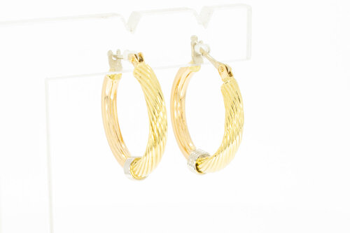 18 Karat Tricolor-Gold Creolen Damen - 2,1 cm