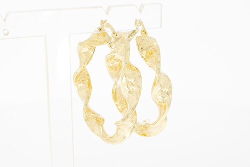 Breite Creolen Damen 585 Gold - 4,7 cm