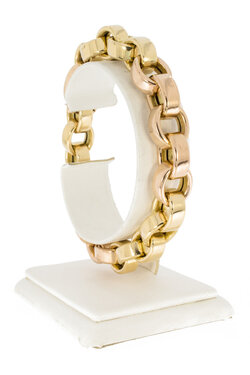 18 Karat Bicolor-Gold Erbsarmband - 20 cm