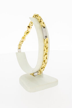 18 Karat Bicolor-Gold Byzantinisches K&ouml;nigsarmband - 24,7 cm