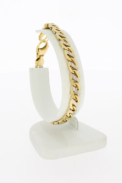 18 Karat Bicolor-Gold Falkenaugenarmband - 19,5 cm