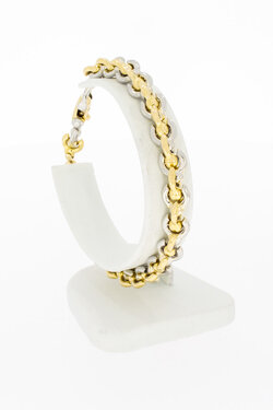18 Karat Bicolor-Gold Ankerarmband - 20,8 cm