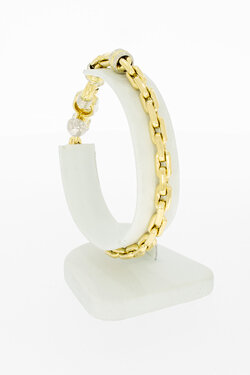 18 Karat Bicolor-Gold Ankerarmband - 21,1 cm