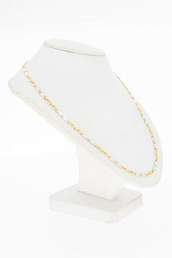 585 Bicolor-Gold Falkenaugenkette - 46 cm