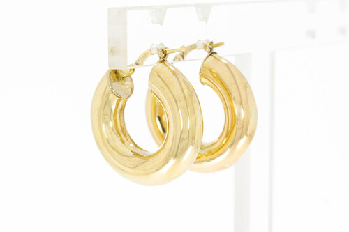 Breite Creolen Damen 585 Gold - 2,2 cm