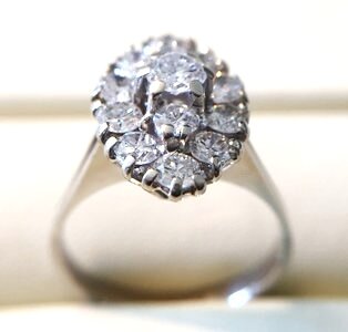 18 Karat Gold Marquise-Ring Damen mit Diamant - Ringgr&ouml;&szlig;e 56