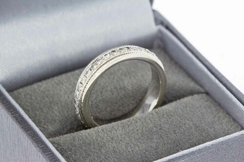 Bandring Damen 750 Wei&szlig;gold mit Diamant - Ringgr&ouml;&szlig;e 52