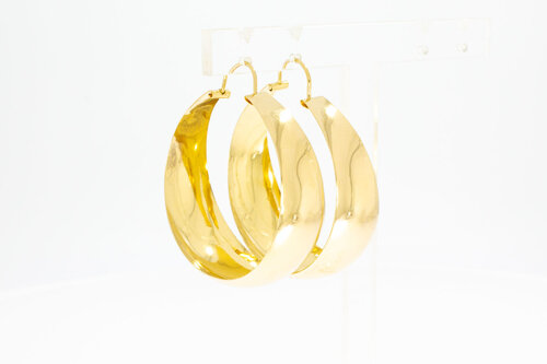 Breite Creolen Damen 750 Gold - 4,4 cm