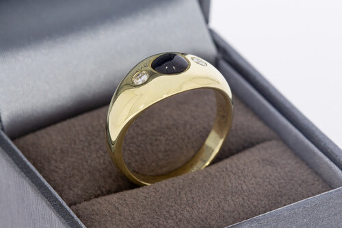 Bandring Damen 585 Gold mit Saphir - Ringgr&ouml;&szlig;e 57 (18,1 mm)