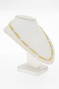 18 Karat Bicolor-Gold Ankerkette - 51,3 cm