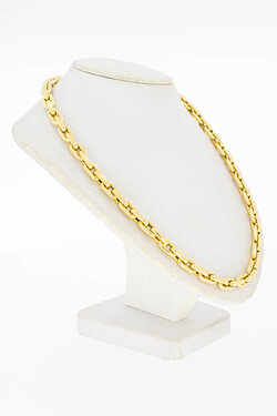 585 Bicolor-Gold Ankerkette mit Saphir - 46,8 cm