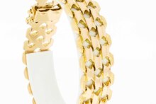 18 Karaat gouden brede Fantasie armband - 20,1 cm
