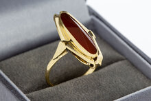 14 karaat gouden vintage Carneool ring - 17,8 mm