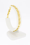 18 Karaat geel gouden platte Konings armband - 20,3 cm