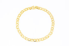 18 Karaat geel gouden platte Konings armband - 20,3 cm
