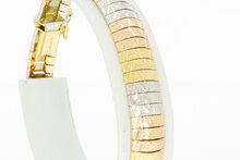 18 Karaat tricolor gouden plaatjes armband - 19,3 cm