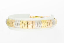 18 Karaat tricolor gouden plaatjes armband - 19,3 cm