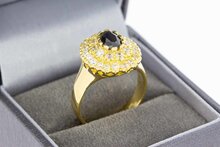18 Karaat gouden Rozet ring met Spinel en Zirkonia - 18,5 mm