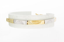 14 Karaat bicolor gouden Staafjes armband - 18 cm