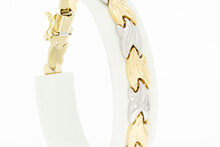 14 Karaat bicolor gouden Fantasie armband - 19,8 cm
