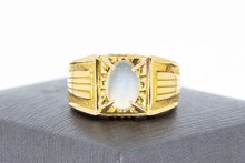 18 Karaat gouden Statement ring met Maansteen - 18,5 mm