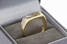18 karaat bicolor gouden Statement ring met Zirkonia - 18,8 mm