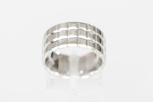 14 karaat witgouden brede ring &quot;ICE Cube&quot; - 17,3 mm