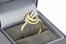 14 Karaat bicolor gouden &quot;Infinity&quot; Knoop ring - 19,5 mm