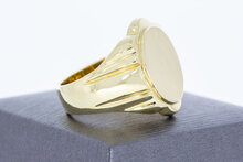 14 karaat gouden Zegelring met gematteerd zegelbed - 21 mm