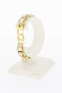 14 Karaat bicolor gouden Plaatjes armband - 19,2 cm