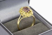 Vintage 14 Karaat gouden Amethist ring - 18,6 mm