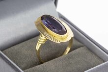 Vintage 14 Karaat gouden Amethist ring - 18,7 mm
