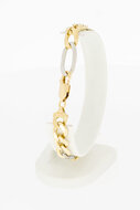 14 Karaat brede Figaro gouden armband - 21,3 cm