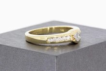 14 karaat geel gouden ring gezet met Zirkonia - 19,8 mm