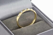 14 karaat geel gouden Rij ring met Zirkonia - 18,4 mm