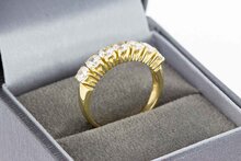 14 Karaat gouden Rij- ring gezet met Zirkonia - 17,6 mm