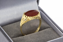 14 Karaat gouden Vintage Carneool ring - 17,5 mm