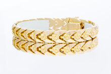 18 Karaat geel gouden brede armband - 19,2 cm