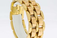 Brede 18 Karaat gouden Staven armband - 17,6 cm