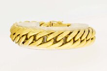 18 Karaat brede gouden Gourmet armband- 21,7 cm