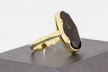 14 Karaat gouden Retro ring met Granaat - 18,2 mm