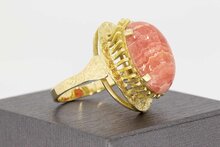 14 Karaat geel gouden Retro ring met Rodoliet - 19,6 mm