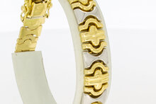 18 Karat bicolor goldenes K&ouml;nigsarmband - 19,1 cm