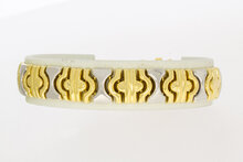 18 Karat bicolor goldenes K&ouml;nigsarmband - 19,1 cm