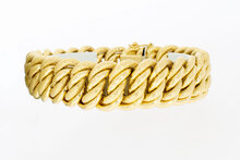 18 karaat gouden brede gevlochten Armband - 21,2 mm
